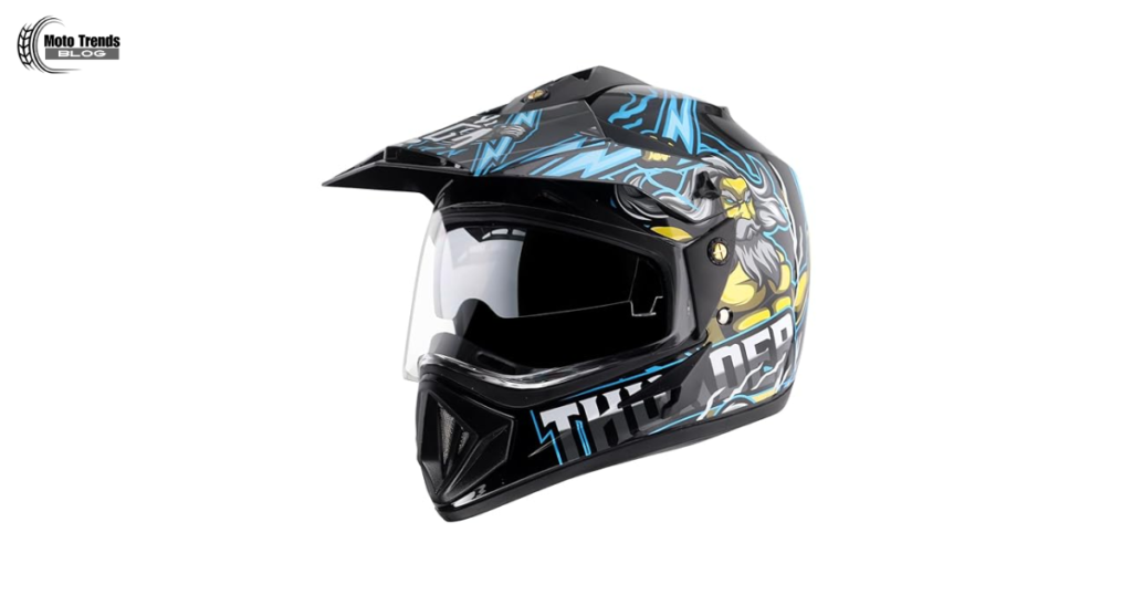 Vega Off Road D:V Thunder ISI Certified Lightweight Full Face Dual Visor Helmet