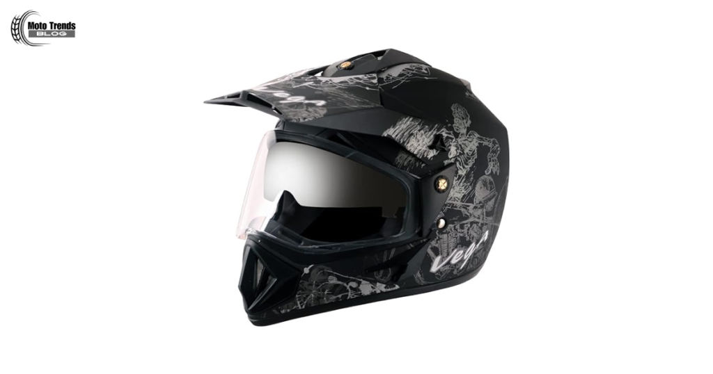 Vega Off Road Sketch ISI Certified Matt Finish Full Face Dual Visor Helmet